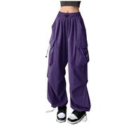 Pantalon Jogging Femme Vintage, Pantalon Cargo Taille éLastiquéE avec Cordon De Serrage Couleur Unie Pantalons Fluide Droit Polyvalents LâChe Chic Et Elegant Y2k Pas Cher Pants Streetwear