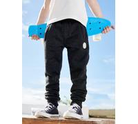 Pantalon jogging garçon en molleton noir chiné 3A