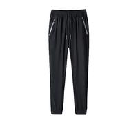 Pantalon Jogging Homme Coton Chaud Automne Hiver Travail Décontracté Pantalon Homme Chino Noir Ajustée Mode Sport Vêtement Polaire pour avec Poches et Cordon de Serrage Portefeuille Chasseur (BK2, M)