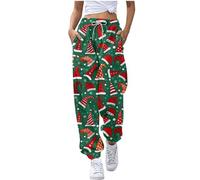 Pantalon Jogging Homme Noel Femme Bas De Pyjama Pantalons Sport Chaud Large Sportswear Vetement Hiver Thermique Ensemble Stylé Ensembles Taille Elastique Haute Jeggings Chic Et Elegant Yoga Fluide,XXL
