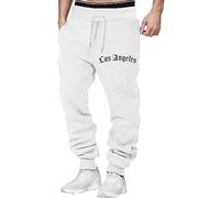 Pantalon Jogging Homme Noir Coton Chaud Automne Hiver Travail Décontracté Pantalon Homme Cargo Ajustée Mode Sport Vêtement Polaire pour avec Poches et Cordon de Serrage Portefeuille Jo (White, M)