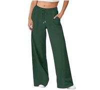 Pantalon Jogging Large Femme Coton Pantalon Cargo de Sport Large Bas de Jogging Couleur Unie Pantalons de Survêtement pour Femmes Hiver Chaud avec Poches Pant de Décontracté Running Fitness Training