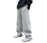 Pantalon Jogging pour Enfants Garçon Baggy Cargo Pantalons de Survêtement Sport Sweatpants en Coton Chaud Training Pants pour Ado 5-16 Ans Automne Hiver Fitness Gym