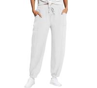 Pantalon Jogging pour Femme Taille Haute Survêtement Poches Et Cordon Elastique Décontracté Track Pantalon Uni-Couleur avec Bas Cintré Lâche Comfy Pants Amincissant Running Travail Plage