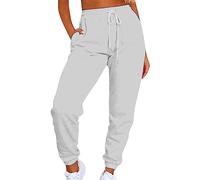 Pantalon Jogging Thermique Femme - Pantalon Randonnée Femme Hiver Pants Épais Pant Automne Pantalons avec Cordon De Serrage Bottoms Sarouel Couleur Unie Survêtement avec Deux Poches Pantalons