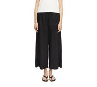 Pantalon jupe-culotte large en lin mélangé avec taille élastique femme COMMA Noir 40