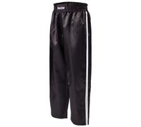Pantalon Kick-Boxing satin enfant Kwon Clubline Schw./Weiß Noir 120 cm
