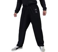 Pantalon Kung Fu Style Tai Chi et Wing Chun Pantalon Homme Femme Ample et Agréable en Viscose (KF Noir, Taille L)