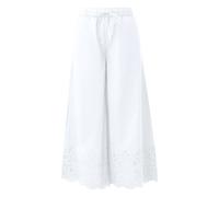 Pantalon lÃ©gÃšre en coton avec broderie anglaise modÃšle femme s.Oliver Blanc 34