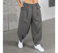 Pantalon lanterne ample ton foncé pour hommes, design casual , pantalon ample polyvalent, pantalon oversize, pantalon ample, pantalon gris, pantalon Y2K, automne L,M,S,XL,XXLUnicoloreTissu tissé