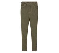 Pantalon Lara Veluto en coton kaki uni, coupe boyfriend en velours côtelé 36