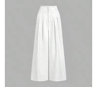 Pantalon large à taille haute plissée et taille cintrée pour femmes, convient pour les soirées, la rue, le style gothique, preppy, élégant, le bureau, le Nouvel An, le style "old money", l'académie, l