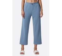 Pantalon large bleu en tissu technique à coupe 7/8