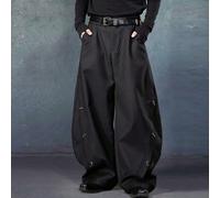 Pantalon large décontracté pour homme grande taille, motif anneau en fer, coupe couteau noire à la mode, PAVTROS, Y2K, Mardi Gras, streetwear, vintage, vacances, j'aime mon copain, homme grande taille