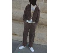 Pantalon large délavé en velours côtelé homme - marron - 30R, marron