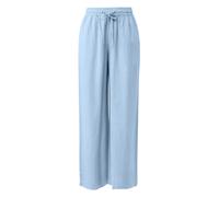 Pantalon large en lin mélangé à taille élastique femme QS Bleu 44
