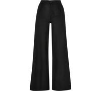 Pantalon large en mÃ©lange de lin femme Urban Classics Noir 28