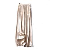 Pantalon Large En Satin Pour Femme - Pantalon Large Taille Haute Pour Femme D'Été À La Mode Couleur Champagne Mince Pantalon Droit Lâche Pantalon De Costume De Bureau Décontracté Pantalon Él