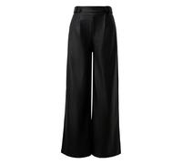 Pantalon large en similicuir Ã taille Ã©lastique femme QS Noir 38