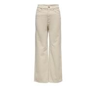 Pantalon large en velours côtelé femme Only Onlhope global - oatmeal - taille 42x32 - coupe large - taille haute 42/32
