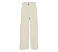 ICHI Pantalon large femme Kate velours côtelé Blanc S