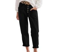 Pantalon Large Femme Coton Et Lin, Pantacourt Été Boutonnée Jambe Largeur | Plissé Coupe Polyester 7/8 Léger Pants D'Extérieur Rapide Séchage Pantacourts Straight Ronde Nouveau Pantalons
