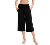 Pantalon Large Femme Coton Et Lin - Pantalons Fluide Taille Elastique 8/9