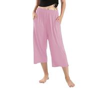 Pantalon Large Femme Coton Et Lin - Pantalons Fluide Taille Elastique 8/9 Pantacourt Femme Été Stretch Forte Mince Jambe Largeur Décontracté Maison Pants Respirant Quotidiennes Short 3Xl-7Xl Shorty