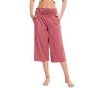 Pantalon Large Femme Coton Et Lin - Pantalons Fluide Taille Elastique 8/9 Pantacourt Femme Été Stretch Forte Mince Jambe Largeur Décontracté Maison Pants Respirant Quotidiennes Short 3Xl-7Xl Shorty