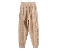 Pantalon Large Femme - Dames d'hiver Épaissie Sarouel Cordon Rétro Cordon Décontracté Pantalon en Tricot Torsadé Pantalon Pull Chaud Pantalon Jambe Droite Mince Simple Extérieur Élégant