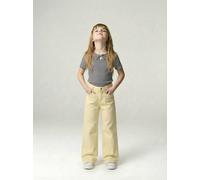 Pantalon large fille poches cœur jaune pâle 14A