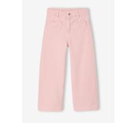 Pantalon large fille poches cœur rose poudré 12A