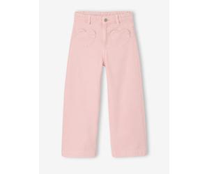 Pantalon large fille poches cœur rose poudré 12A