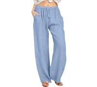 Pantalon Large Fluide pour Femmes,Plage Sport de randonnée Lastique Taille Haute Pantalo Streetwear Coupe ajustée Idéal Le et la Vie Quotidienne