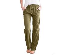 Pantalon Large Fluide pour Femmes,Plage Sport Printemps Lastique Taille Haute Pantalo Léger et Respirant avec Coupe Ample Idéal Le la Vie Quotidienne