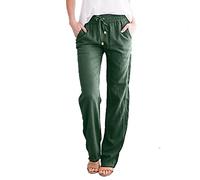 Pantalon Large Fluide pour Femmes,Plage Sport Printemps Lastique Taille Haute Pantalo Léger et Respirant avec Coupe Ample Idéal Le la Vie Quotidienne