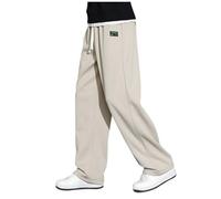 Pantalon Large Homme Droit- Pantalon Taille Elastique Décontracté Imprimé Grande Taille Palazzo Chic Coupe Ample Streetwear Confortable Passe-Partout De Tous Les Jours Sortir Sport Pants