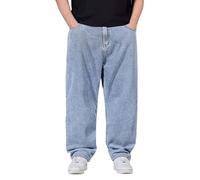 Pantalon Large Homme Grande Taille- Pantalon Jeans Coupe Droite,Pantalon Baggy Homme Zippé Denim Pantalons De Mode Tendance Chic Streetwear Classique Basic Loisirs Ample Pants Jean
