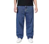 Pantalon Large Homme Grande Taille- Pantalon Jeans Coupe Droite,Pantalon Baggy Homme Zippé Denim Pantalons De Mode Tendance Chic Streetwear Classique Basic Loisirs Ample Pants Jean