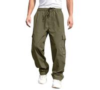 Pantalon Large Homme - Pantalon Cargo Homme Polyvalent Toutes Saisons Ourlet Multi Poches Couleur Unie Pantalon Extérieur Taille Plus Bottes en Jean