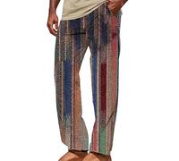 Pantalon Large Homme Pantalon de survêtement pour Homme Doux et Confortable Coupe Ample Pantalon à Jambes Larges Sport Course de survêtement Cordon Serrage(Khaki,L)