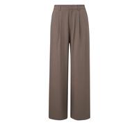 Pantalon large plissÃ© Ã taille haute Ã©lastique femme QS Marron 36