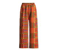 Pantalon Large Taille Haute imprimé Africain ciré avec Taille élastique (FR/ES, Alpha, 3XL, Regular, FP6691)