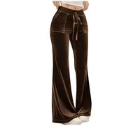 Pantalon Large Velours Cotele Femme Pantalon Yoga Bootcut en Velours Pantalon de Jazz Pantalons Patte d'elephant Stretch Large Taille Elastique Flare Leggings Décontracté Pant Chic et Elegant