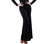 Pantalon Latine Velours à Jambes Larges,Guêtres Spectacles de Salon | Taille Haute Doux Extensible Respirant élégant Automne/Hiver Entraînement