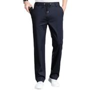 Pantalon léger et décontracté à enfiler en soie glacée confortable pour tous les jours sur soie glacée Pantalon de survêtement confortable à séchage rapide respirant, bleu, 7XL