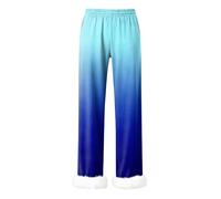 Pantalon Léger Femme Ample Droit Fluide Wide Leg Combinaison Chic Elastique Large Chic Haute Women Pantalon Thai Mode Baggy Été Sport Bas de Jogging Femme M