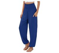Pantalon Leger Fluide Femme Léger Vêtements Ete Jupe Taille Haute Portefeuille a Nouer Culotte Bouffant Noir Tenue Indienne pour Leggings Blanc Thai Elastique Lin Baggy De Yoga Été Fleuri Sarouel
