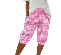 Pantalon Lin Femme Été Large Décontractée Coton Lin Ample 3/4 Pantalon Leger Respirant Doux Halara Pantalons pour Femmes Chic et Elegant Palazzo Pantacourt Capsule Wardrobe Women Clothing