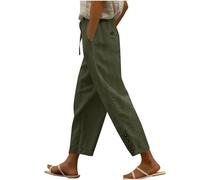 Pantalon Lin Femme Été Léger Respirant Ample Pantalons Taille Elastique DéContractéS Offre de Printemps Ete Fluide Pants Confortable Casual Jogging Coton et Lin Pantalon Cordon de Serrage Pas Cher